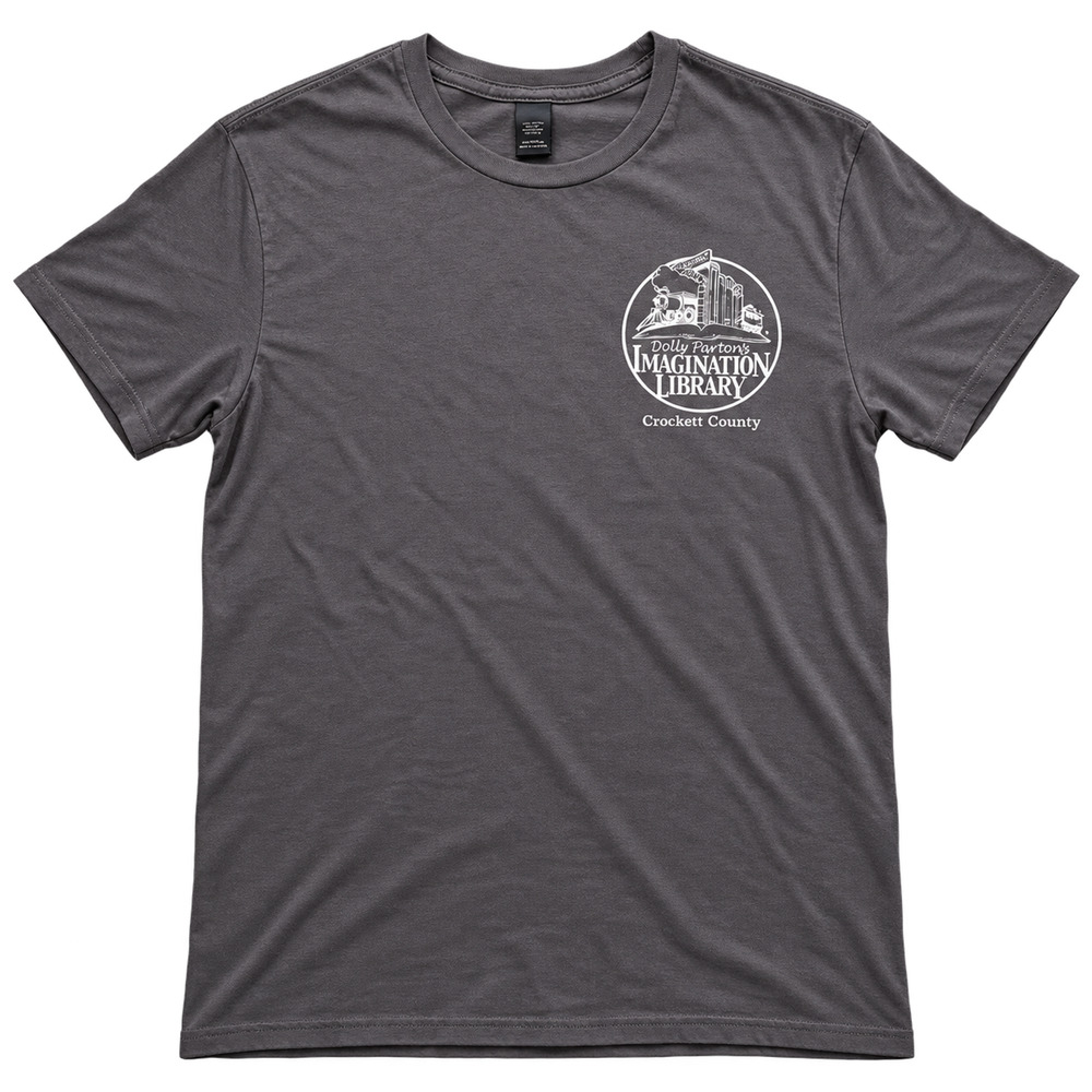 Dolly Parton Imagination Library Crockett County T Shirt Size M Charcoal Grey